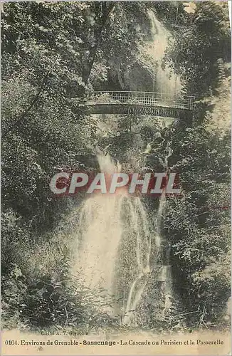 Cartes postales Environs de Grenoble Sassenage La Cascade du Parisien et la Passerelle