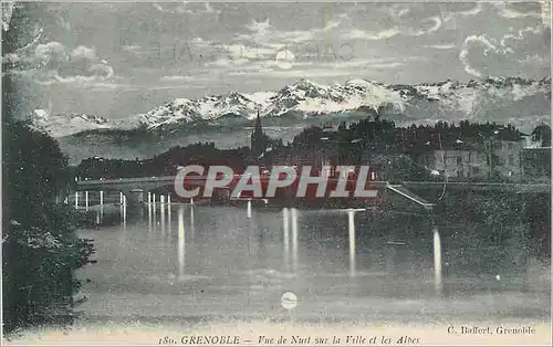 Cartes postales Grenoble Vue de nuit sur la Ville et les Alpes