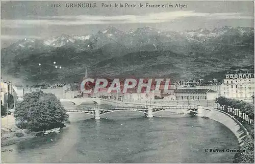 Cartes postales Grenoble Pont de la Porte de France et les Alpes