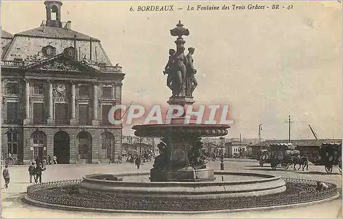 Ansichtskarte AK Bordeaux La Fontaine des Trois Graces