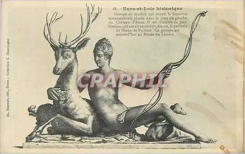 Cartes postales Eure et Loir historique Groupe en marbre Ch�teau d'Anet