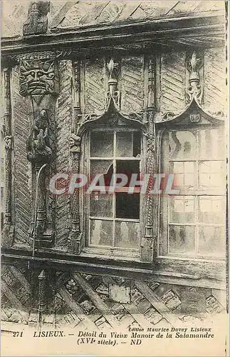 Cartes postales Lisieux Detail du Vieux Manoir de la salamandre