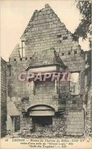 Cartes postales Chinon Ruines de Chateau du Milieu
