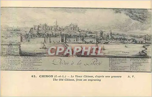 Ansichtskarte AK Chinon Le vieux Chinon d apres une gravure