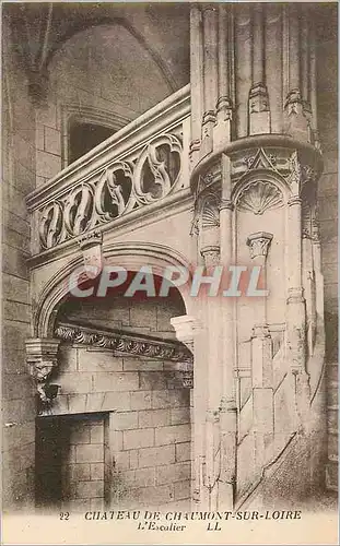Cartes postales Chateau de Chaumont sur Loire L Escalier