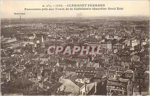 Cartes postales Clermont Ferrand Panorama pris des Tours de la Cathedrale Quartier Nord Est