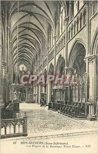 Cartes postales Bonsecours Seine Inferieure Les orgues de la Basilique Notre Dame