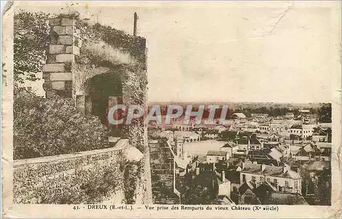 Ansichtskarte AK Dreux E et L Vue prise des Remparts du vieux Chateau