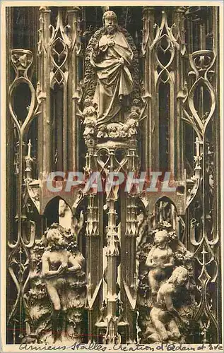 Cartes postales Amiens Stalles Creation d Adam et Eve