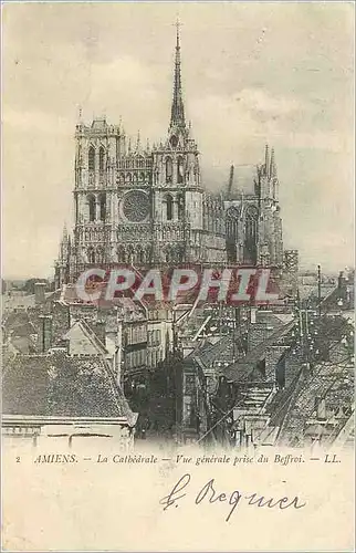 Cartes postales Amiens La Cathedrale Vue generale prise du Beffroi