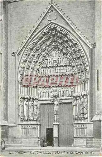 Cartes postales Amiens La Cathedrale Portail de la Vierge doree