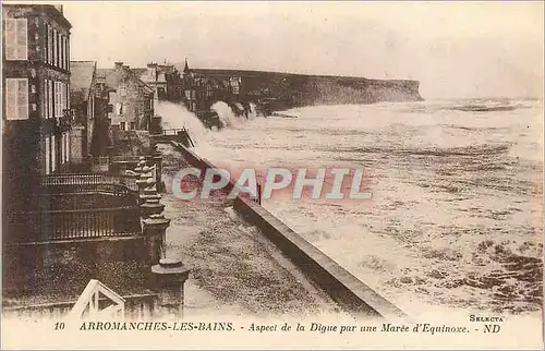 Cartes postales Arromanches les Bains Aspect de la Digue par une Maree d Equinoxe