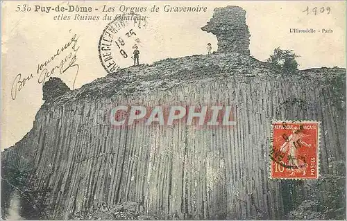 Cartes postales Puy de Dome Les Orgues de Gravenoire etles Ruines du Chateau