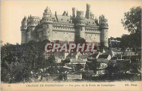 Cartes postales Chateau de Pierrefonds Vue prise de la Route de Compiegne
