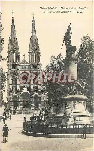 Cartes postales Marseille Monument des Mobiles et l Eglise des Reformes