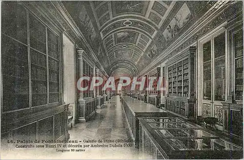 Cartes postales Palais de Fontainebleau Galerie de Diane Bibliotheque