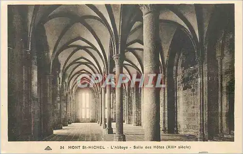 Cartes postales Mont St Michel L Abbaye Salle des Hotes