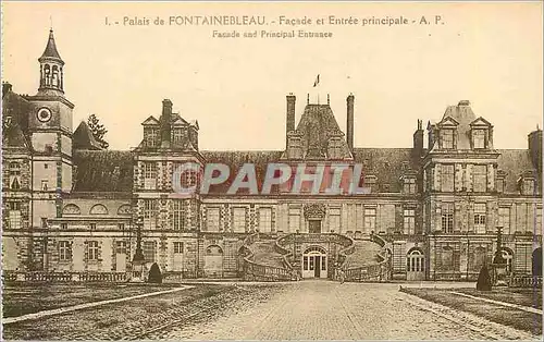 Ansichtskarte AK Palais de Fontainebleau Facade et Entree principale