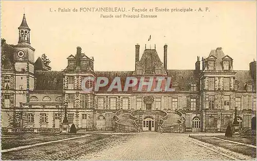 Cartes postales Palais de Fontainebleau Facade et Entree principale