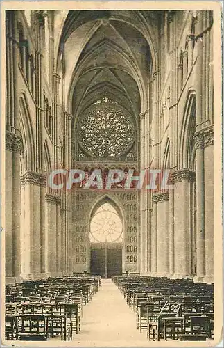 Ansichtskarte AK Reims Marne La Cathedrale La Nef et la rosace