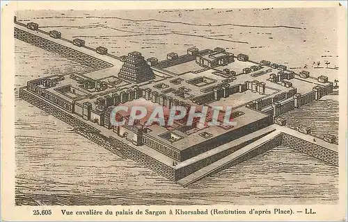 Cartes postales Vue cavaliere du palais de Sargon a Khorsabad