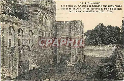 Cartes postales Vincennes Les Fosses du Chaeau et Colonne commemorative