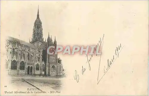 Ansichtskarte AK Bayeux Portail Meridional de la Cathedrale (carte 1900)