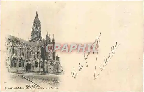 Cartes postales Bayeux Portail Meridional de la Cathedrale (carte 1900)