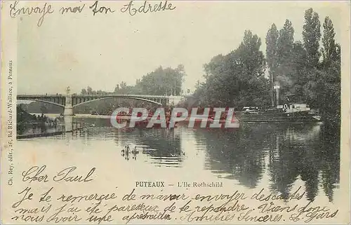 Cartes postales Puteaux L Ile Rothschild Bateau