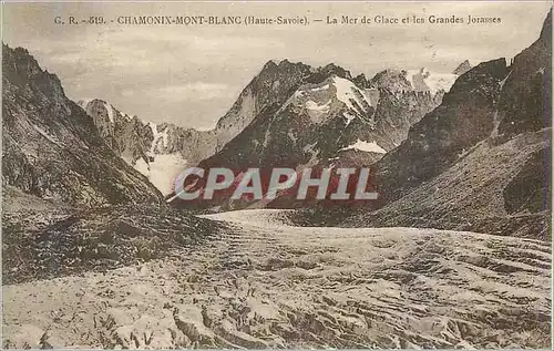 Ansichtskarte AK Chamonix Mont Blanc Haute Savoie La Mer de Glace et les Grandes Jorasses