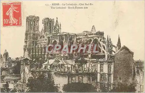 Ansichtskarte AK Reims La Cathedrale Cote Sud Est