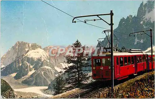 Moderne Karte Au pays du Mont Blanc Le Train de Montenvers la Mer de Glace  Train Funiculaire