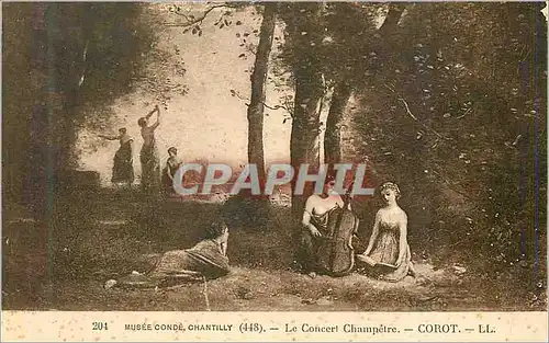 Cartes postales Musee Conde Chantilly Le Concert Champetre Corot