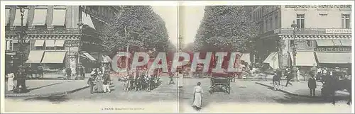 REPRO Carte double Paris Boulevard des Italiens