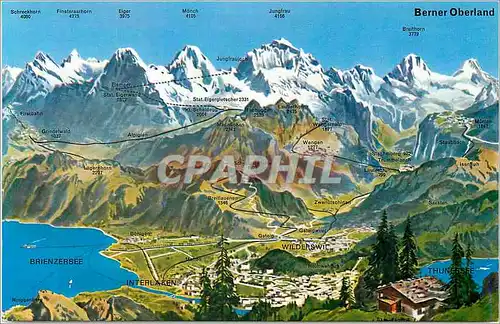 Cartes postales moderne Interlaken mit Berner Oberland