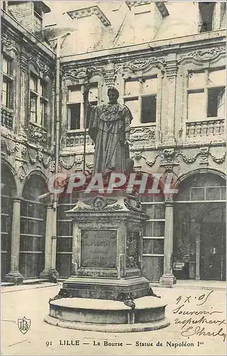 Ansichtskarte AK Lille La Bourse Statue de Napoleon 1er