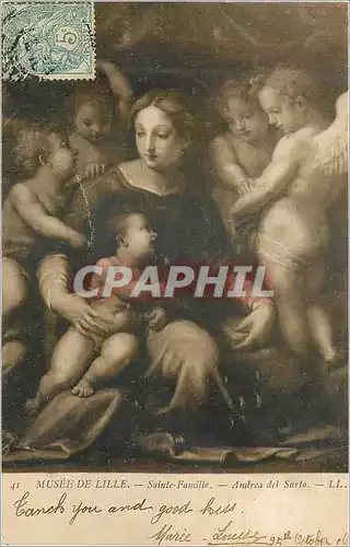 Cartes postales Musee de Lille Sainte Famille Andrea del Sarto