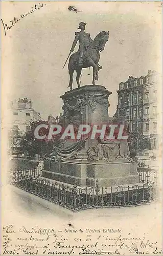 Cartes postales Lille Statue du General Faidherbe (carte 1900)