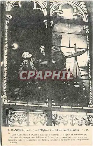 Cartes postales Candes L Eglise Vitrail de Saint Martin