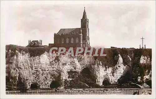 Cartes postales moderne Dieppe Les Falaises du Pollet et l'Eglise Bon Secours