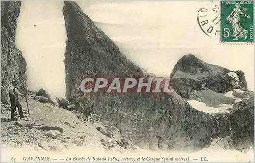 Cartes postales Gavarnie La Breche de Roland (2804 m) et le Casque (3006 m)