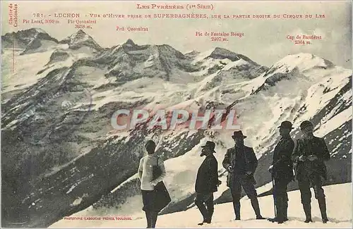 Cartes postales Luchon Les Pyrenees Vue d'Hiver Prise de Superbagneres sur la Partie Droite du Cirque du Lys