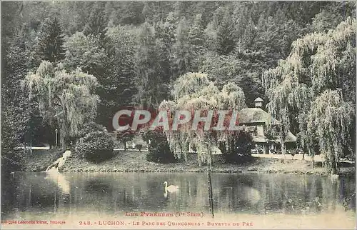 Cartes postales Luchon Les Pyrenees Le Parc des Quinconces Buvette du Pre
