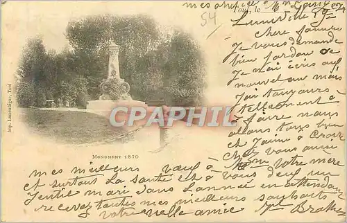 Cartes postales Toul Monument 1870