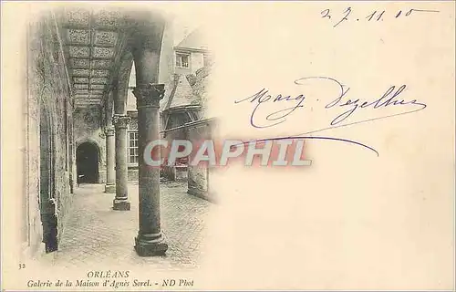 Cartes postales Orleans Galerie de la Maison d'Agnes Sorel (carte 1900)