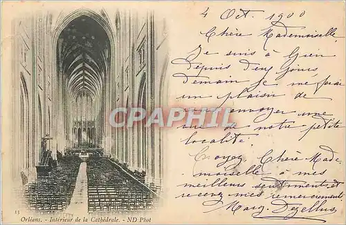 Ansichtskarte AK Orleans Interieur de la Cathedrale (carte 1900)