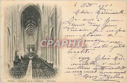 Cartes postales Orleans Interieur de la Cathedrale (carte 1900)