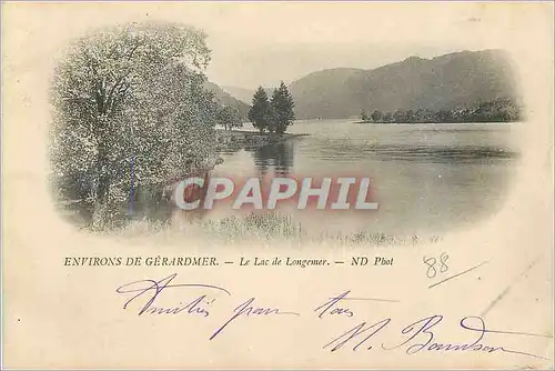 Cartes postales Environs de Gerardmer Le Lac de Longemer (carte 1900)