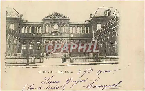 Cartes postales Roubaix Hotel Dieu (carte 1900)
