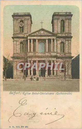 Cartes postales Belfort Eglise Saint Christophe (Cathedrale) (carte 1900)